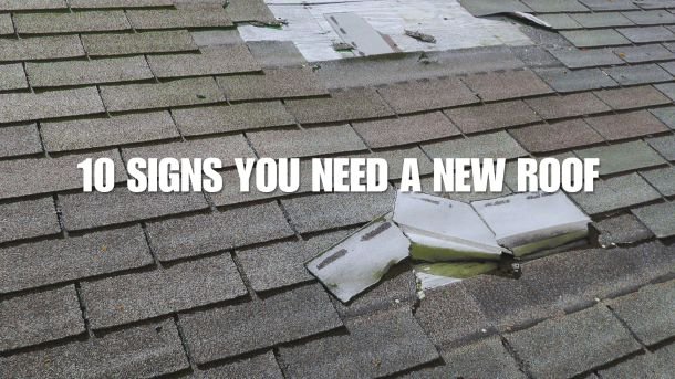 Damaged shingles on roof